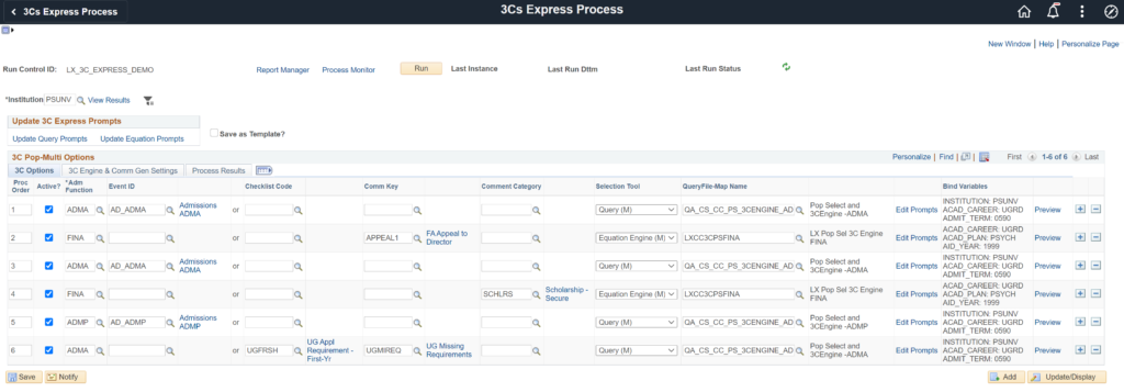 3C Express Run Control